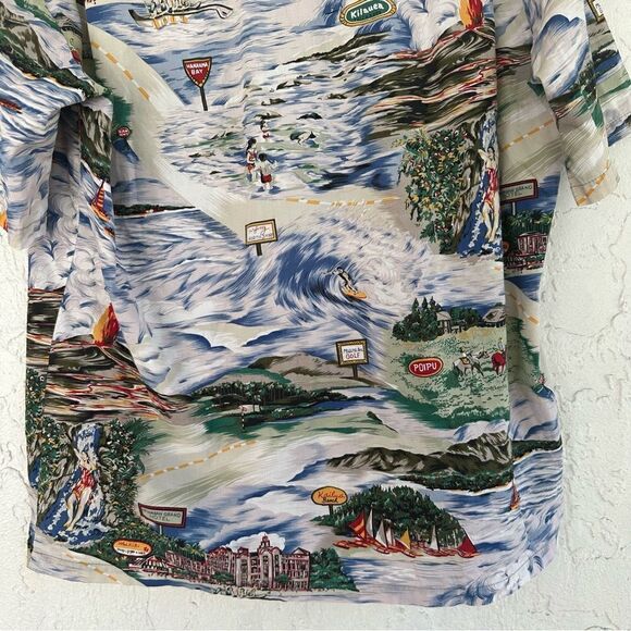 HILO HATTIE Shirt Mens Size Medium Button Down Hawaiian Floral Beach Surf VTG - Picture 6 of 9